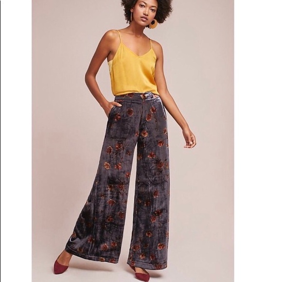 Anthropologie Pants - Anthropologie EttTwa Jessie Wide Leg Velvet Pant